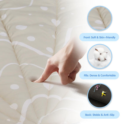 Suihuooo Baby Play Mat, Ocean Shell Theme Playmats & Floor Gyms, Baby Play Gym with 6 Detachable Activity Toys, Early Sensory Development Play Mat for Infant & Newborn (Beige)