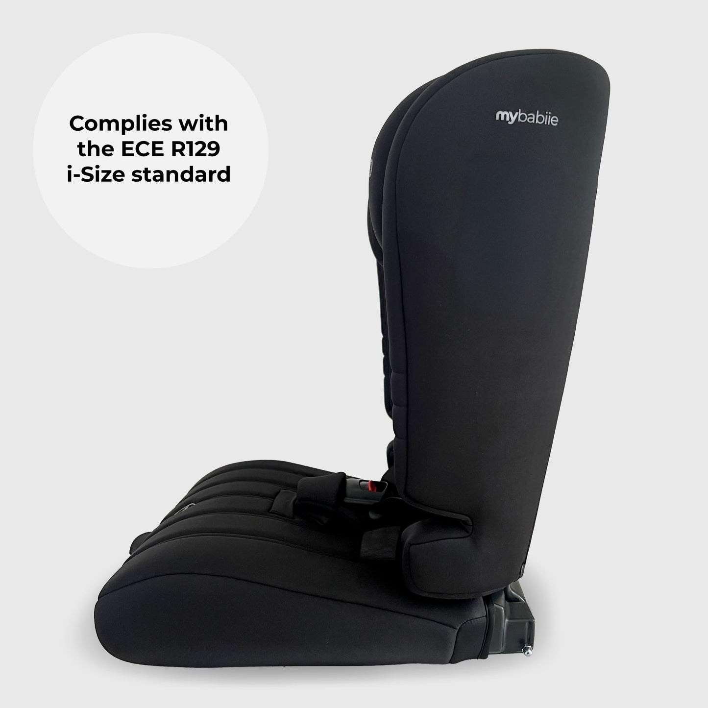 My Babiie MBCS50 Toddler to Booster R129 Child Car Seat - 5-Point Harness, 76-150cm (Approx. 9-36kg, 15 Months - 12 Years), i-Size, Group 1/2/3, Adjustable, Forward Facing - Black