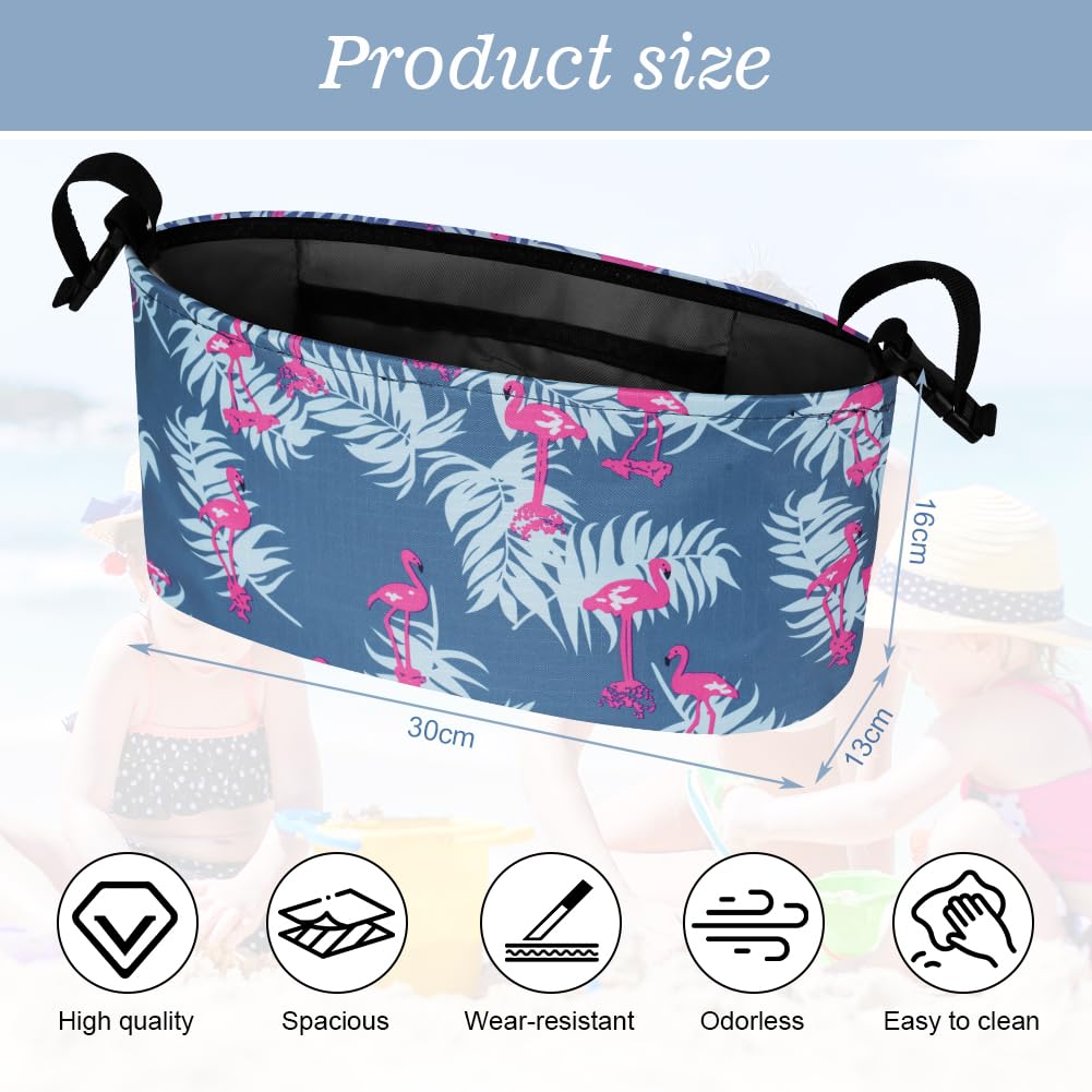 Vicloon baby pushchair organiser with cup holder, large capacity stroller bag, universal fit, compact design on pram handlebar