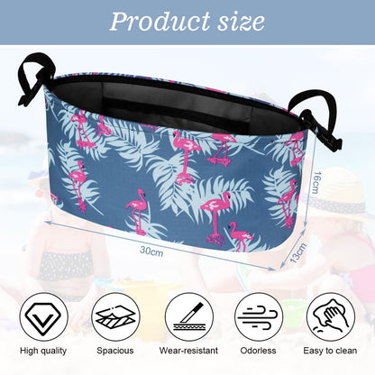 Vicloon baby pushchair organiser with cup holder, large capacity stroller bag, universal fit, compact design on pram handlebar