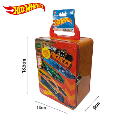 Hot Wheels 1:64 Scale Cars Metal Car Carry Case I 18 Toy Storage & Organiser Gift for Collectors Kids Ages 3 Years Old Up 3D HW Race lid Design (Cars not Included)
