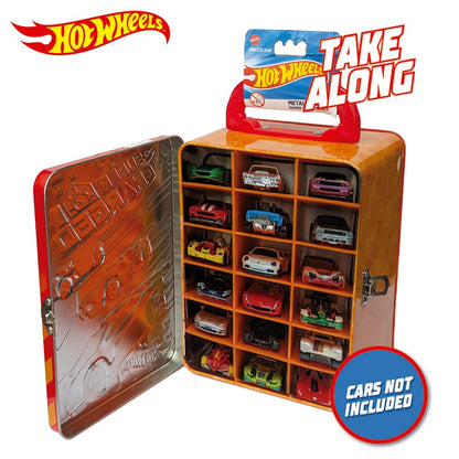Hot Wheels 1:64 Scale Cars Metal Car Carry Case I 18 Toy Storage & Organiser Gift for Collectors Kids Ages 3 Years Old Up 3D HW Race lid Design (Cars not Included)