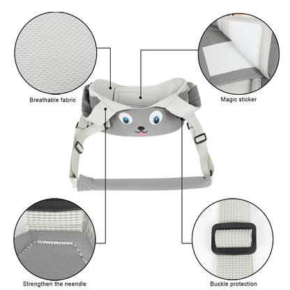 Vicloon Baby Walking Harness, Safe Walking Belt, Hand-Held Baby Walker, Removable, Adjustable Walking Harness, Breathable Handheld Baby Walker Toddler Walking Assistant - Grey Puppy