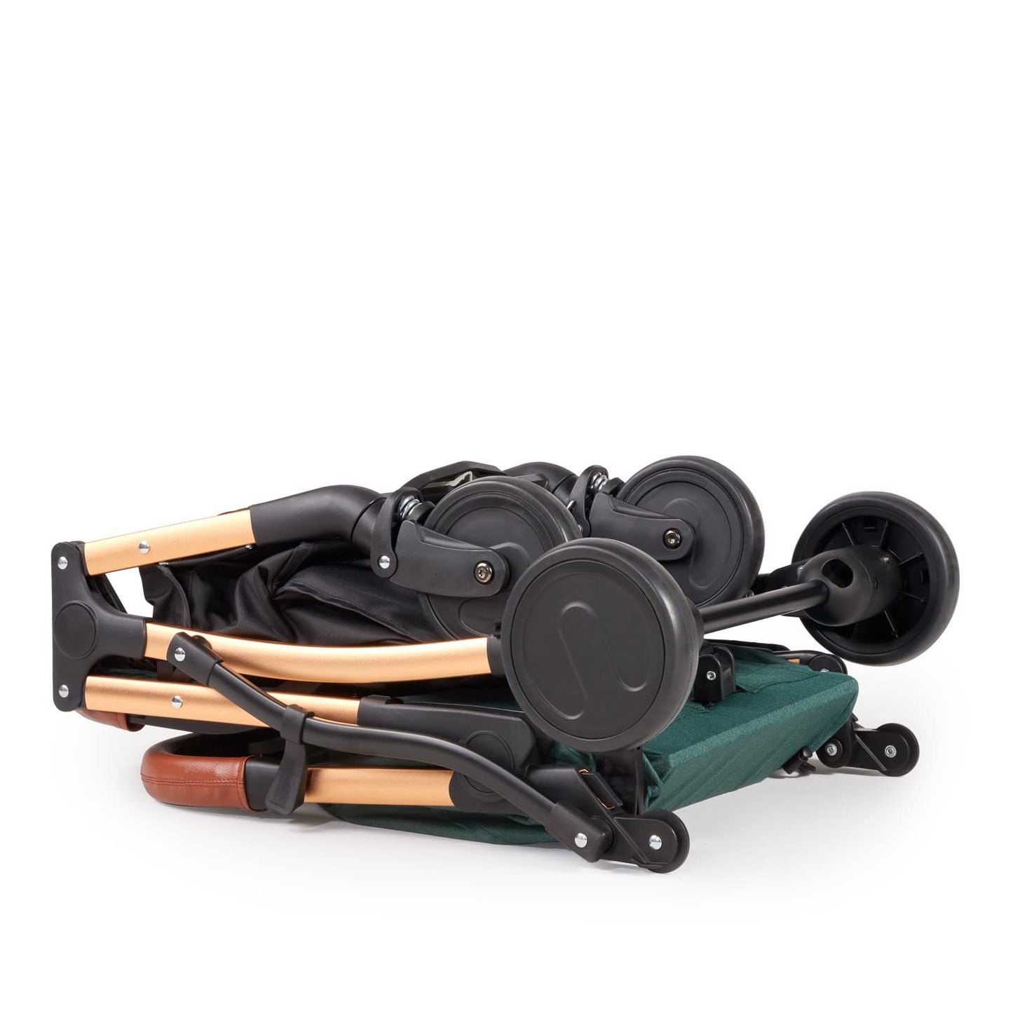 Baby Pushchair Stroller– Lightweight Foldable Travel Buggy with 5-Point Harness, Adjustable Seat Back and Oversize Basket Folds with 1 Hand – Smooth Swivel Wheels Rain Cover (Green)