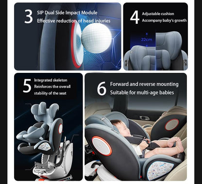 Veitoalioy Baby Car Seat with One-Touch Rotation, Adjustable and Easy to Install Infant Carrier, Forward Facing and Rear Facing Carriers with one-Hand Rotation Feature (Black with Pedal Stand)