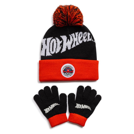 Hot Wheels Boys Hat and Gloves, Official Knit Winter Set for Boys, Cold Weather Accessory Set, 100% Acrylic