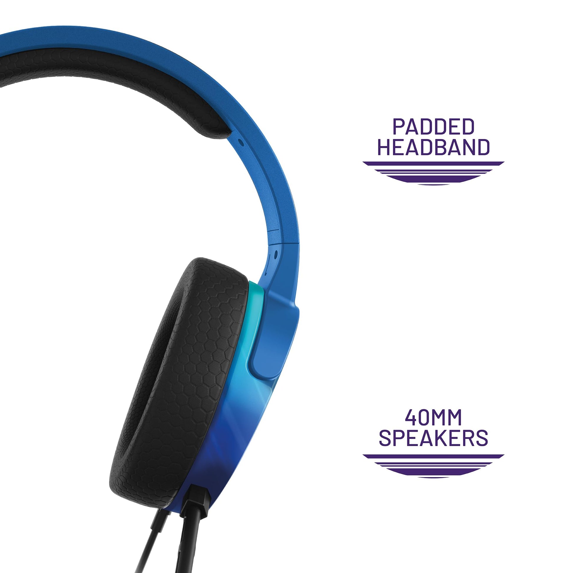 STEALTH PANTHER Headset Range in Plasma Blue, gaming headset with adjustable headband and large ear cups for immersive sound.
