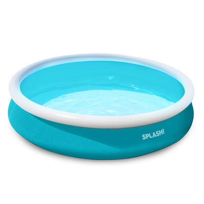 SPLASH! 10ft Inflatable Swimming Pool – Quick Set Garden Paddling Pool with Double Vinyl Wall, Hose Adaptor, Safety Valve & Repair Patches – Outdoor Summer Water Fun for Kids & Adults