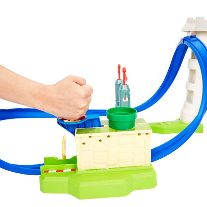 Hot Wheels Mario Kart Circuit Slam Track Set with Mario Kart Vehicle, Video Game-Inspired Playset for Kids & Fans Age 5+