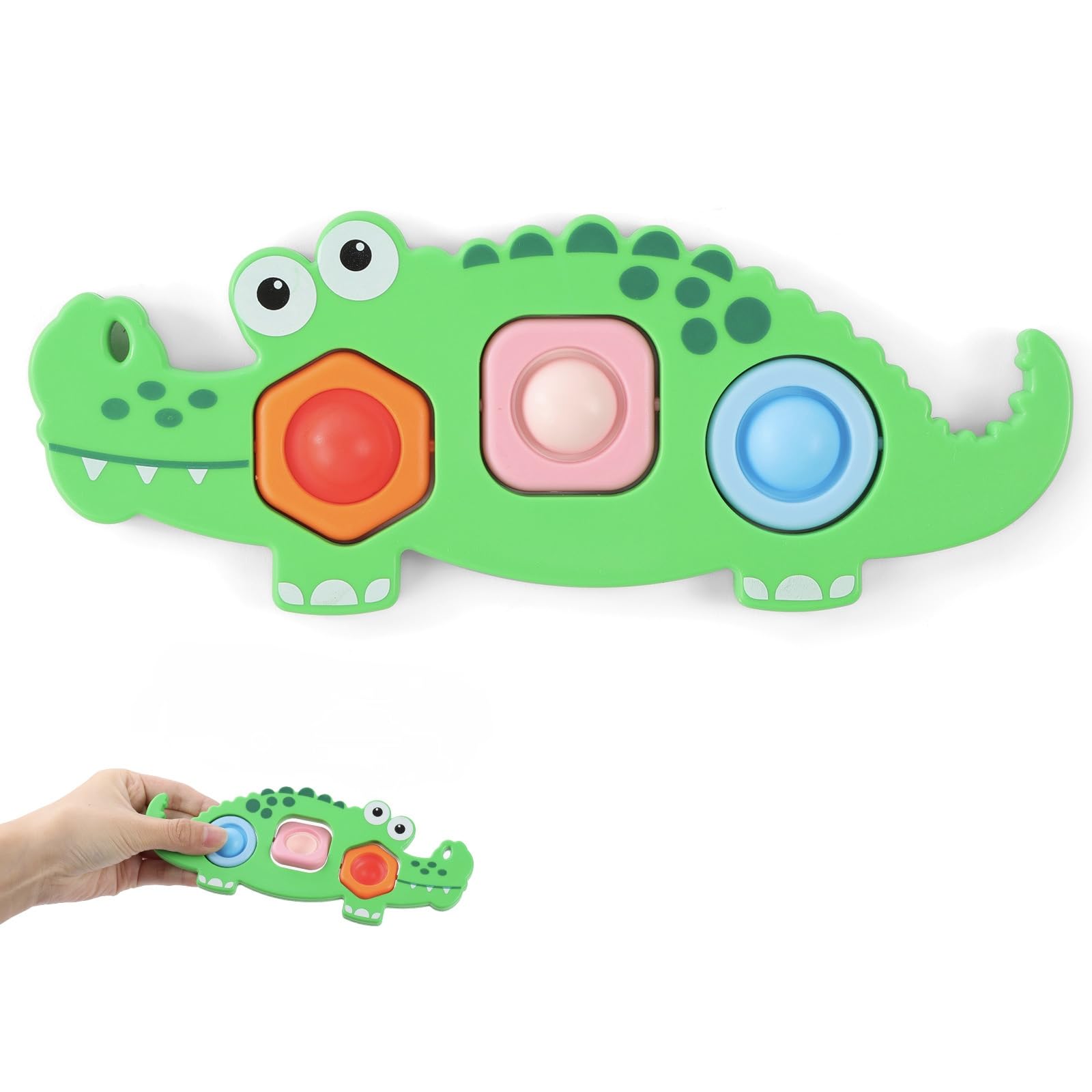 AYESY fidget popper sensory toy with airplane design, suitable for toddlers 12+ months, stress relief, and travel activities.