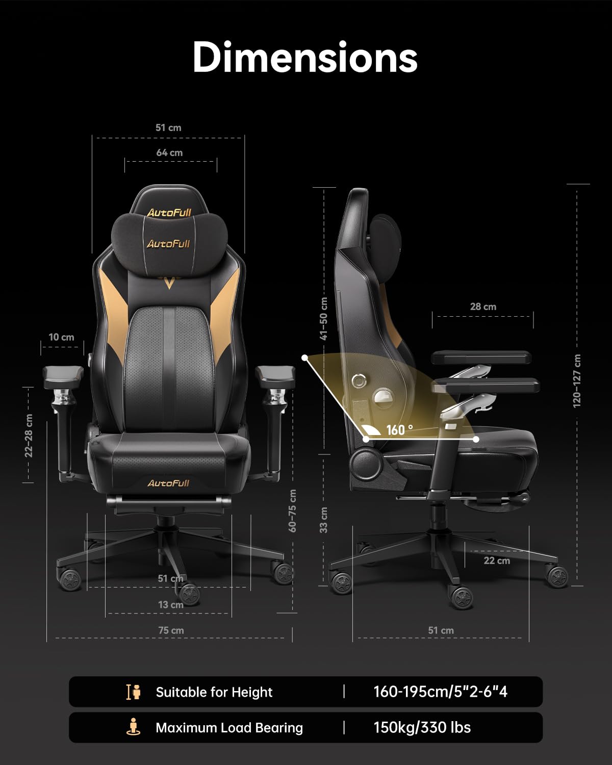 AutoFull M6 Ultra gaming chair in black with massage function, lumbar support, 6D armrests, adjustable headrest, ergonomic design.