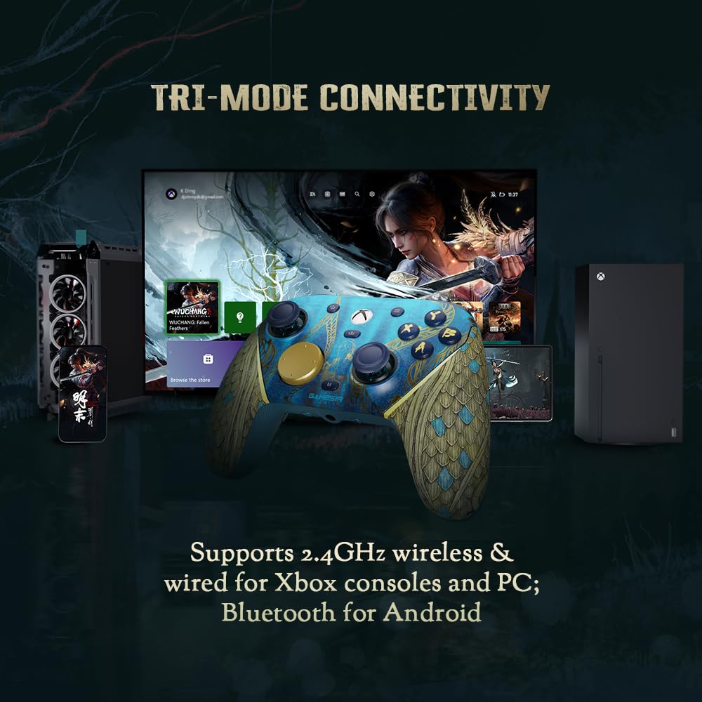 GameSir G7 Pro wireless Xbox, PC & Android controller with Hall Effect triggers, TMR sticks, 3.5mm audio jack, Fallen Feathers Edition