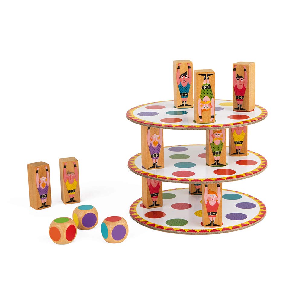 Janod - Acrobat' - Skill and Strategy Game - Children's Board Games - Concentration and Fine Motor Skills - 2 Players and Up - from 5 Years Old, J02757