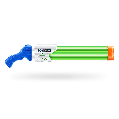 XSHOT Large Dual Stream Water Blaster by ZURU, colorful dual stream water toy for children, teens, and adults in action.