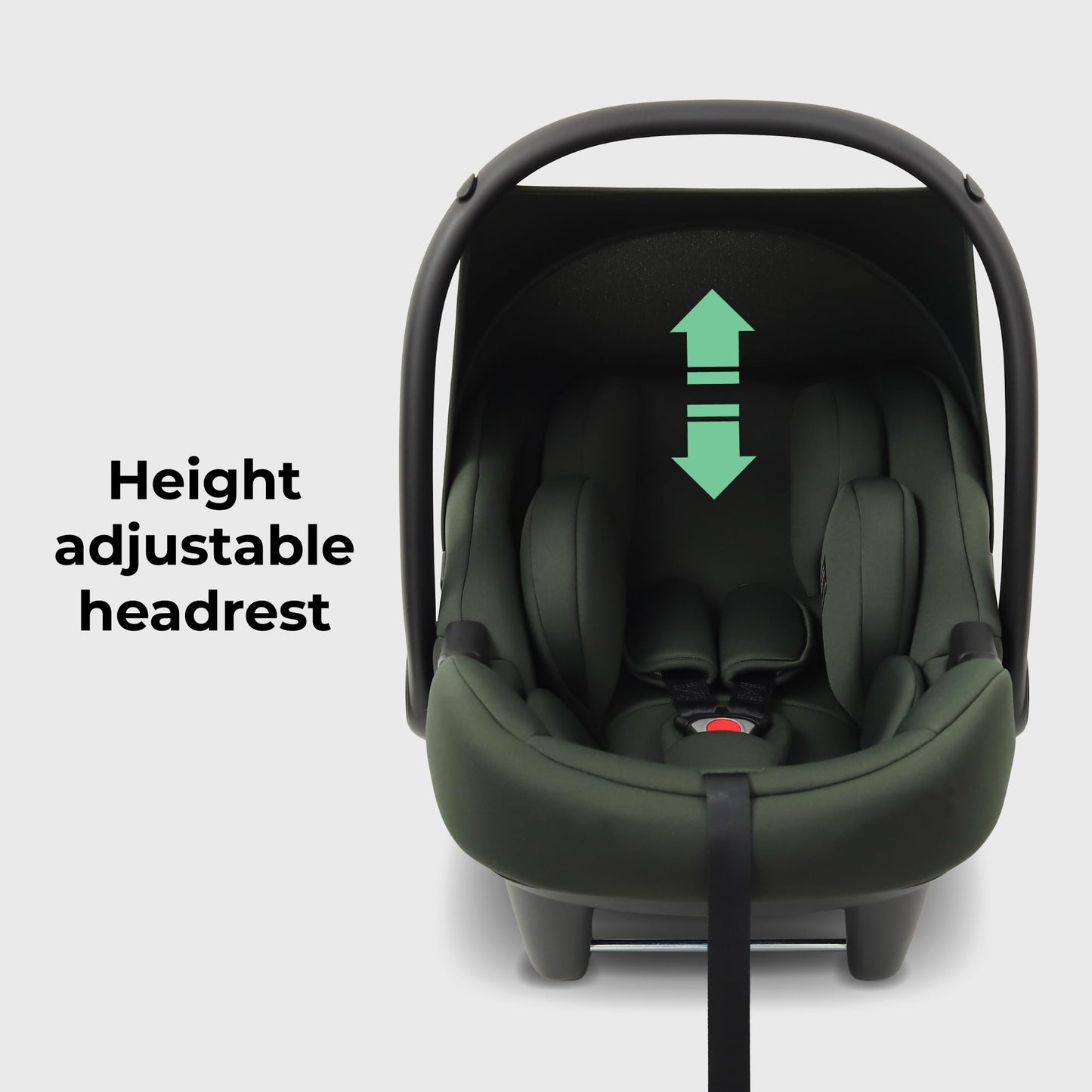 My Babiie MBCS02 i-Size Baby Car Seat - 40-87cm (Birth to 15 Months Approx.), R129, Group 0+, Lightweight Infant Carrier, Large Canopy, Newborn Insert, Adjustable Headrest - Forest Green