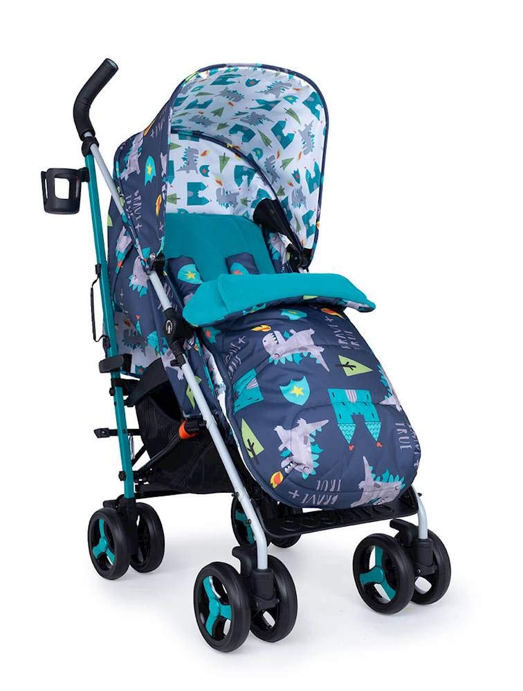 Cosatto Supa 3 Pushchair with Footmuff – Lightweight Stroller from Birth to 25Kg - Easy, Compact, Umbrella Fold, Large Shopping Basket, Carry Handle Footmuff, Dragon Kingdom