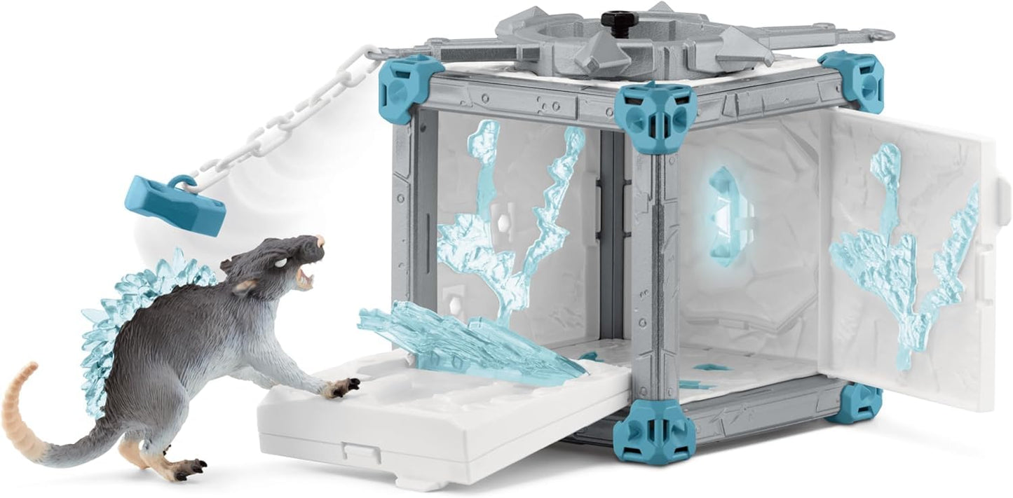 SCHLEICH Eldrador Creatures - 40 PC Ice Battle Cave with Rat Toy Playset - Frozen Rodent Figurine for Boys and Girls with Expandable Fortress - Interactive, Imaginative Play for Kids Ages 7+ | 42676