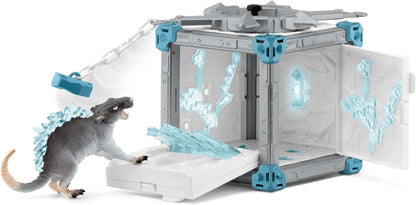 SCHLEICH Eldrador Creatures - 40 PC Ice Battle Cave with Rat Toy Playset - Frozen Rodent Figurine for Boys and Girls with Expandable Fortress - Interactive, Imaginative Play for Kids Ages 7+ | 42676