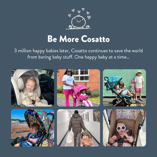 Cosatto Yo Double Stroller, Twin Baby Pushchair, Lightweight Compact Fold, Birth to 22kg, UPF 100+, Free Raincover (Lollop)