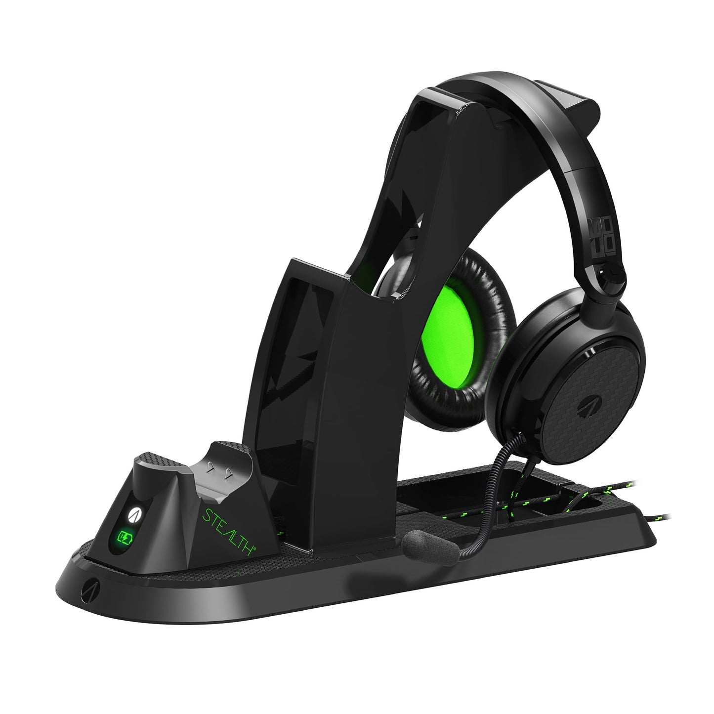 STEALTH Ultimate Gaming Station for Xbox Series X/S with matching headset, controller stand, braided USB-C cable, and rechargeable battery pack