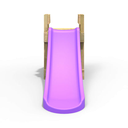 Rebo® Free Standing Garden Wave Slide with Wooden Platform - 4FT (120cm) Slide Purple | OutdoorToys | Pressure Treated Timber, Strong and Sturdy Construction