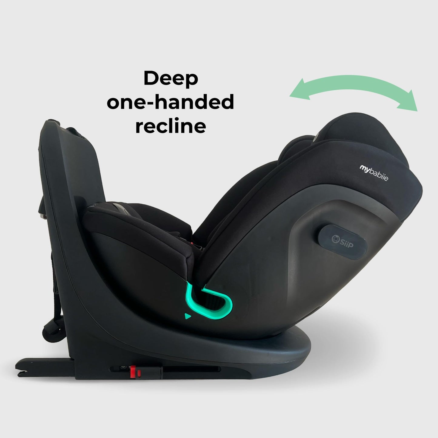 My Babiie MBCS300 Easy 360° Spin R129 Baby Car Seat – Top Tether, ISOFIX, Birth to 12yrs (40-150cm), i-Size, ERF, Group 0+/1/2/3, Rotating 360 Swivel - Black