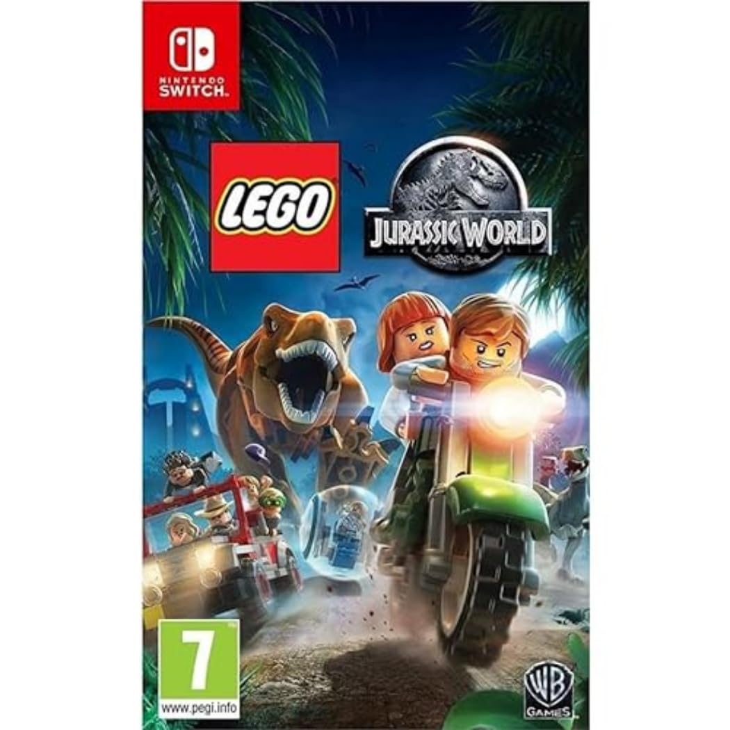 LEGO Jurassic World game for kids aged 6 and up, featuring colorful LEGO dinosaur and dinosaur-themed play elements.