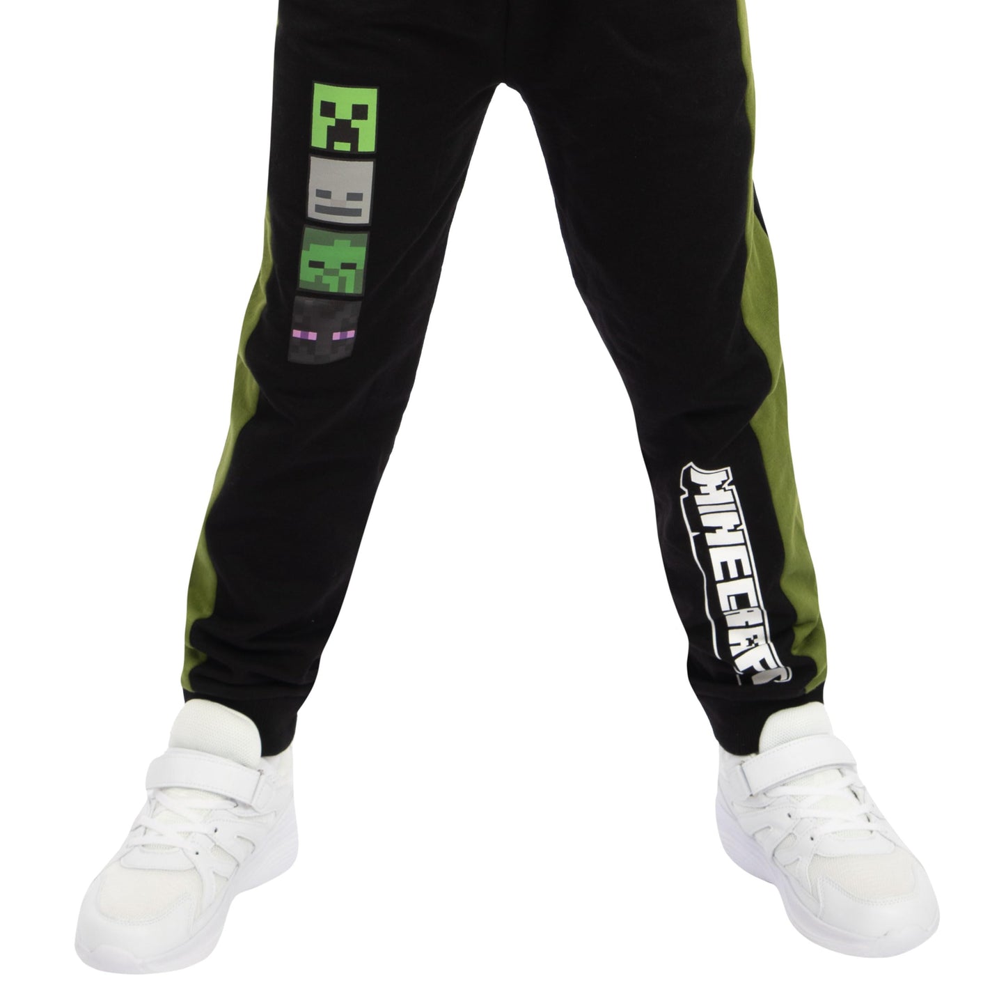 Minecraft Boys Sweatshirt And Joggers, Skeleton And Creeper 2 Piece Outfit, Gaming Boys Clothing, Black 6-7 Years