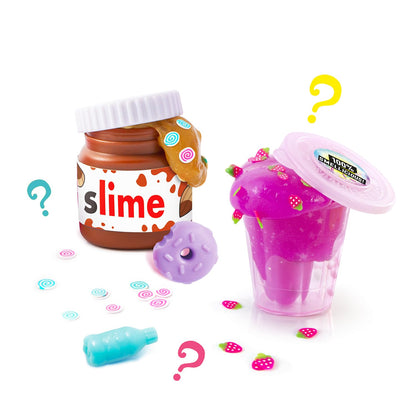 Mini market case with fun, colorful slime shakers from Canal Toys, perfect for kids' DIY slime play and collection.