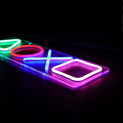 STHomedeco gaming LED wall art neon light with USB switch, gamer bedroom decor, colorful gaming LED sign for gaming room.