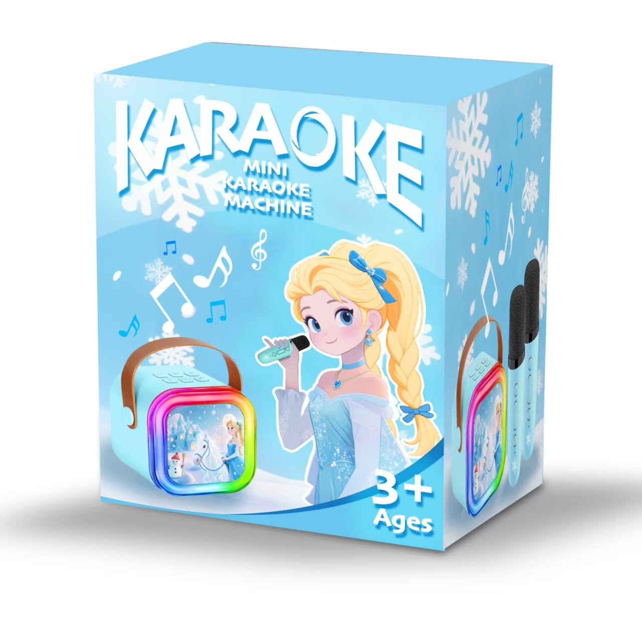 Omiowl girls' Frozen princess karaoke machine with two microphones, birthday gift for 3-8 year old girls, kids' party toy