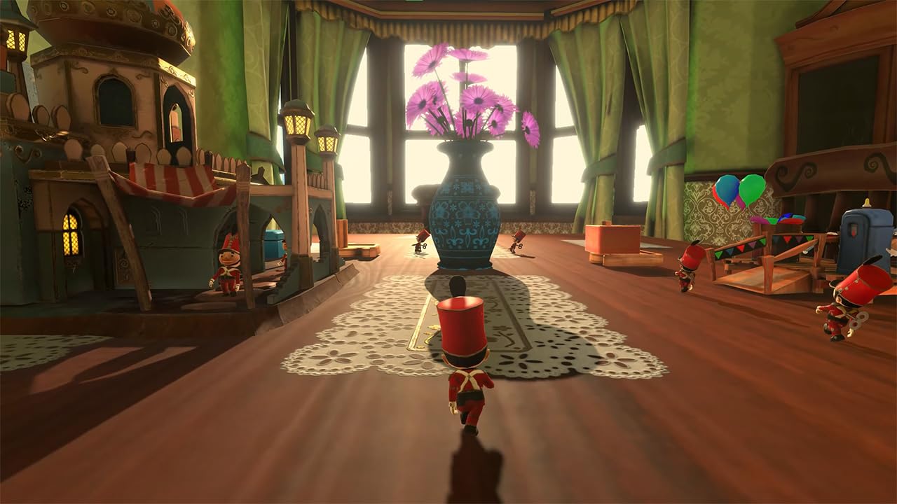Tin Hearts Nintendo Switch toy adventure game by Wired Productions, showing colorful game cover art with whimsical heart-shaped characters.