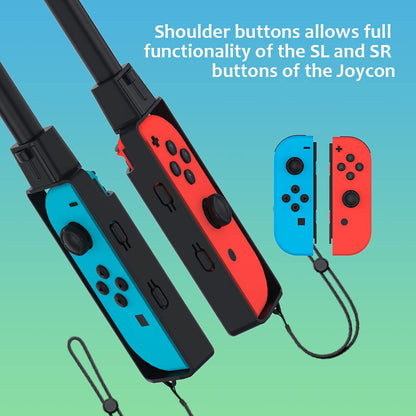 Golf Club for Mario Golf: Super Rush - Nintendo Switch Joy-con Accessories,Mini Golf Clubs Hand Grip Accessories with Wrist Strap for Joy Cons - 2 Pack (Black)