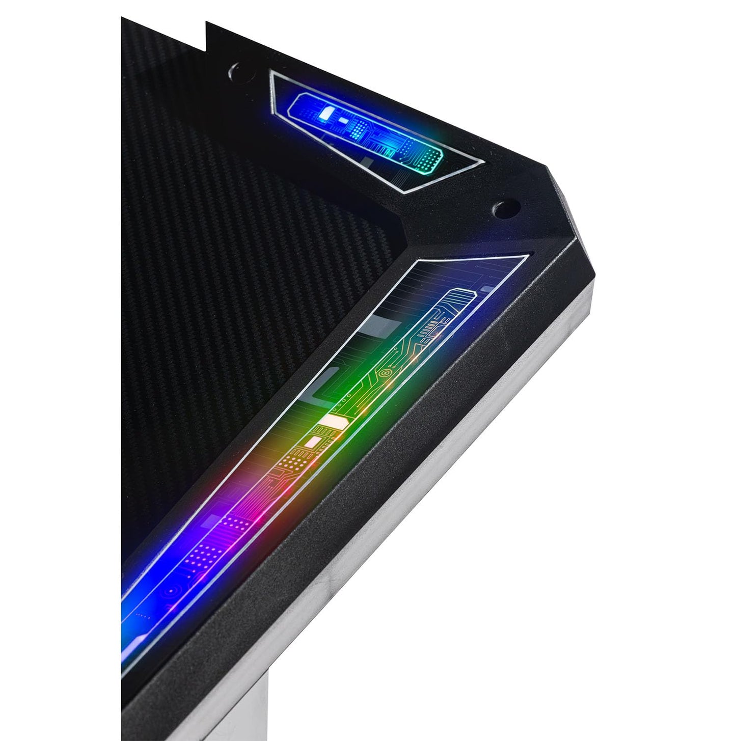 Veno Scorp Gaming Desk with LED Lights, USB, 120 x 60cm RGB Computer Desk T Shape, Gaming Table for Home Office, Black
