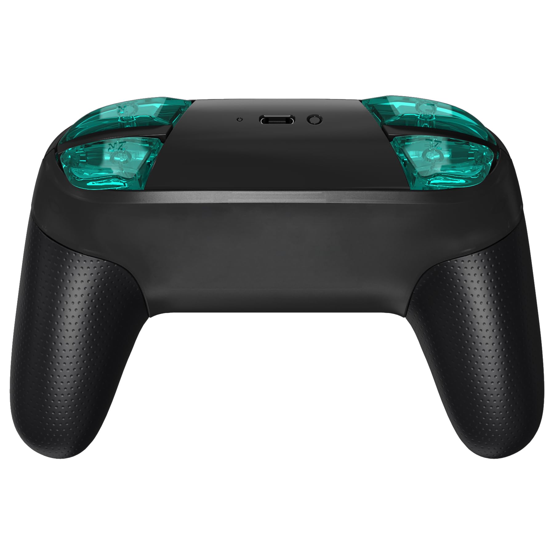 eXtremeRate emerald green repair ABXY D-pad and ZR ZL L R keys for Nintendo Switch Pro Controller, glossy DIY replacement set with tools
