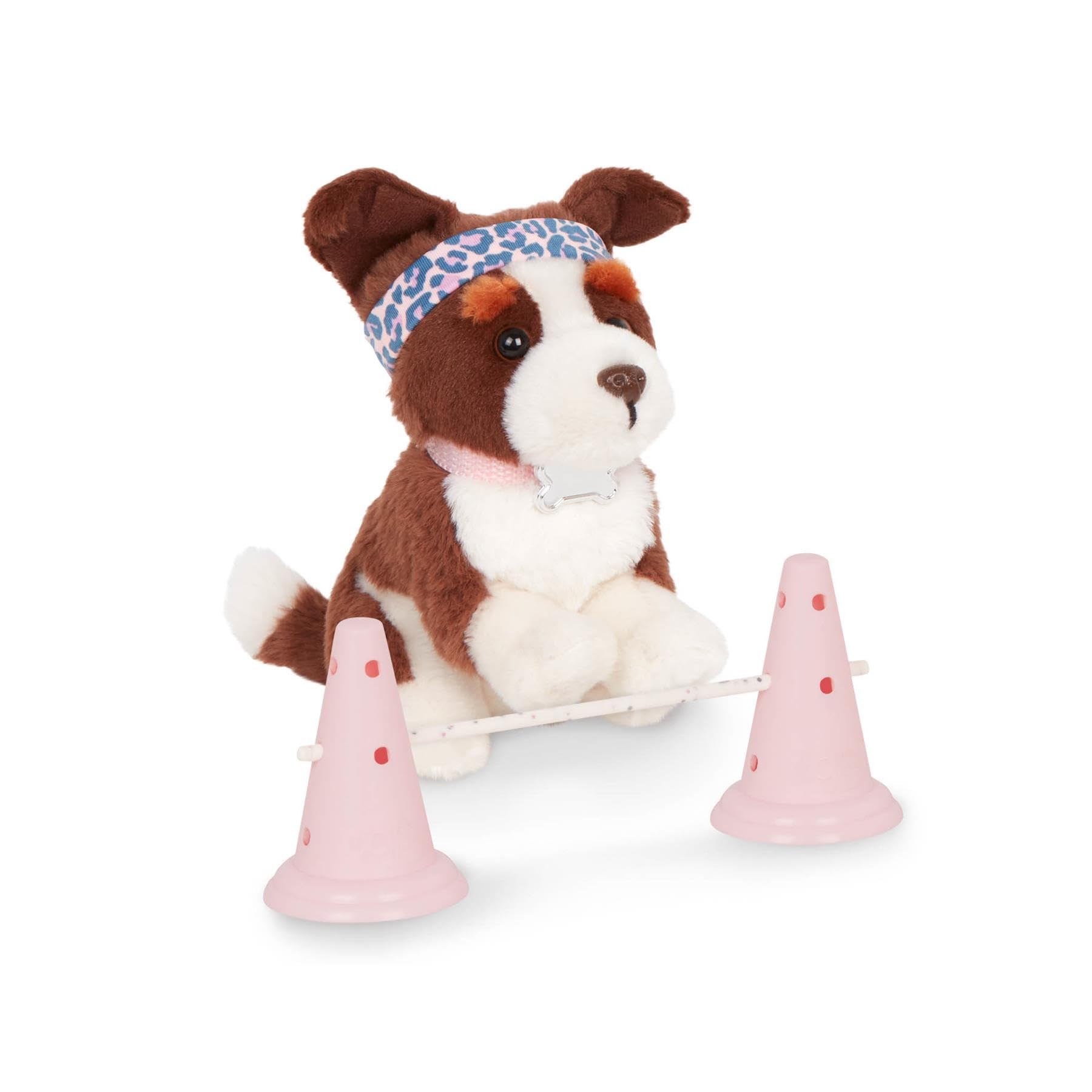 Our Generation Natalia doll with Nillie dog, agility training set, and accessories for kids aged 3 and up.