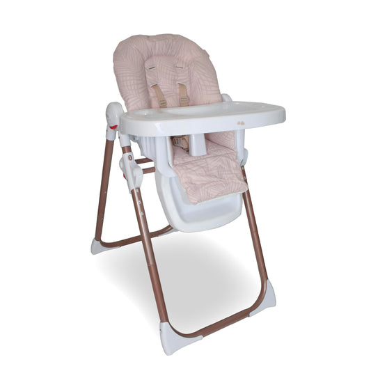My Babiie MBHC8 Dreamiie Samantha Faiers Rose Gold Blush Tropical Premium Highchair, 3 Recline Positions, 6 Different Height Settings, Removable Easy Clean Tray, Suitable from 6 Months Up to 15 Kg