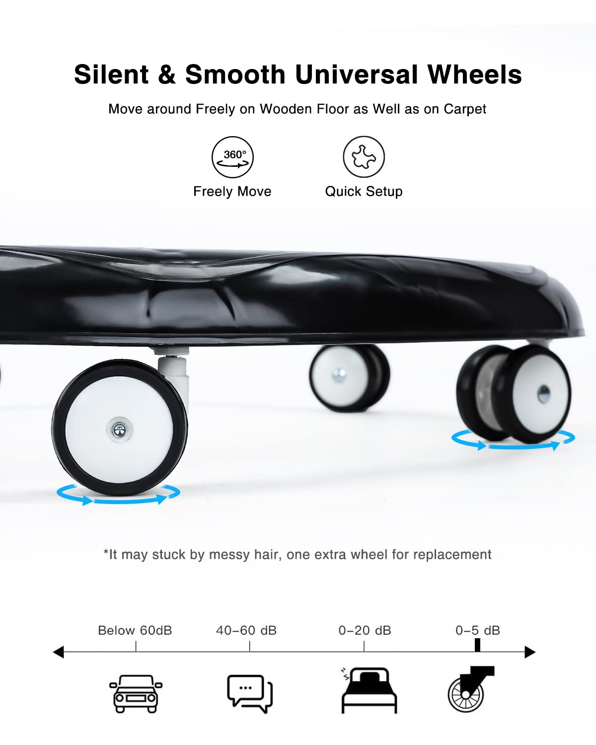 UBRAVOO adjustable baby walker with black PU seat, universal wheels, height adjustment, foldable design for 6-18 months.