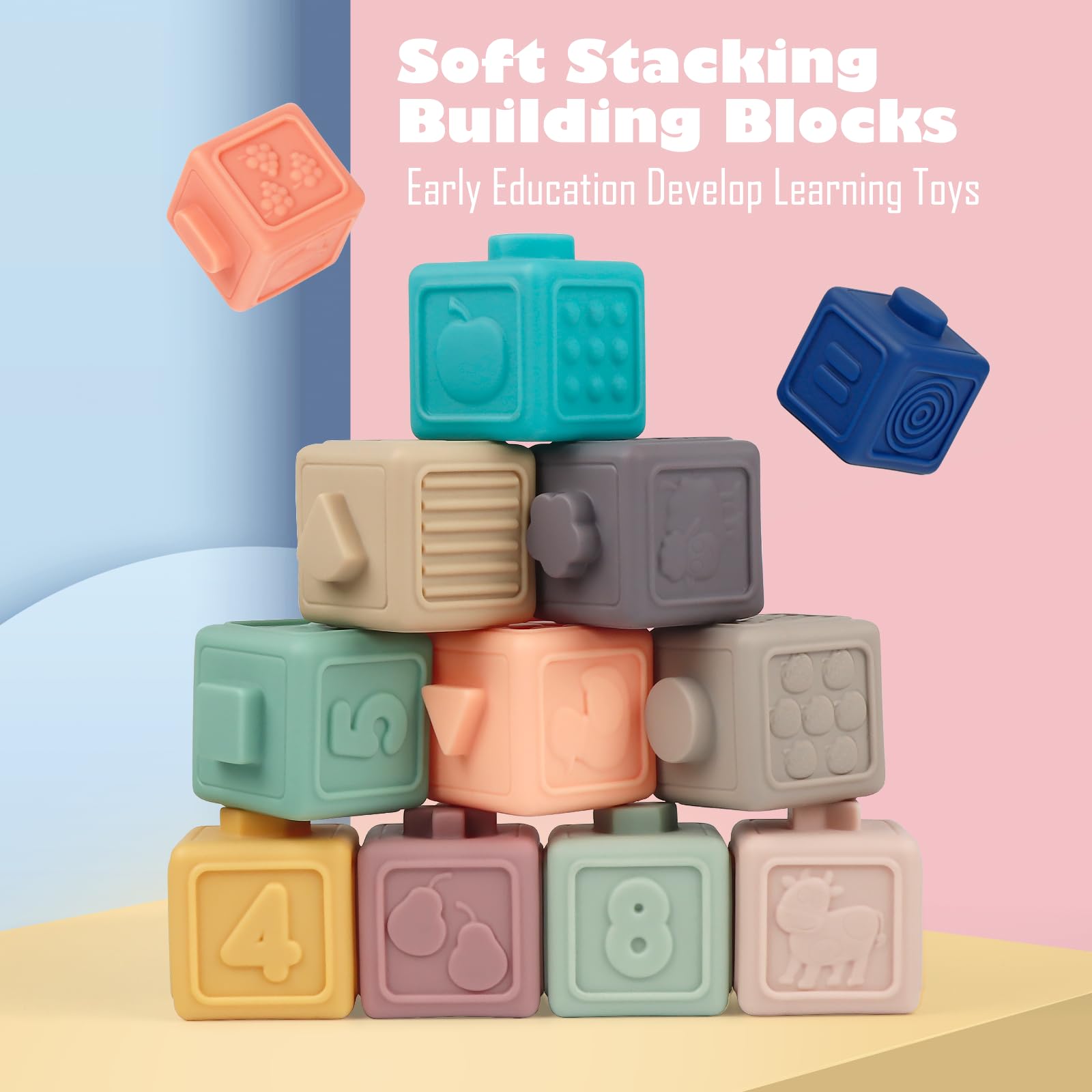 Weilim 3-in-1 baby toys for infants, featuring sensory bins and pull string teether for ages 6 to 12 months.