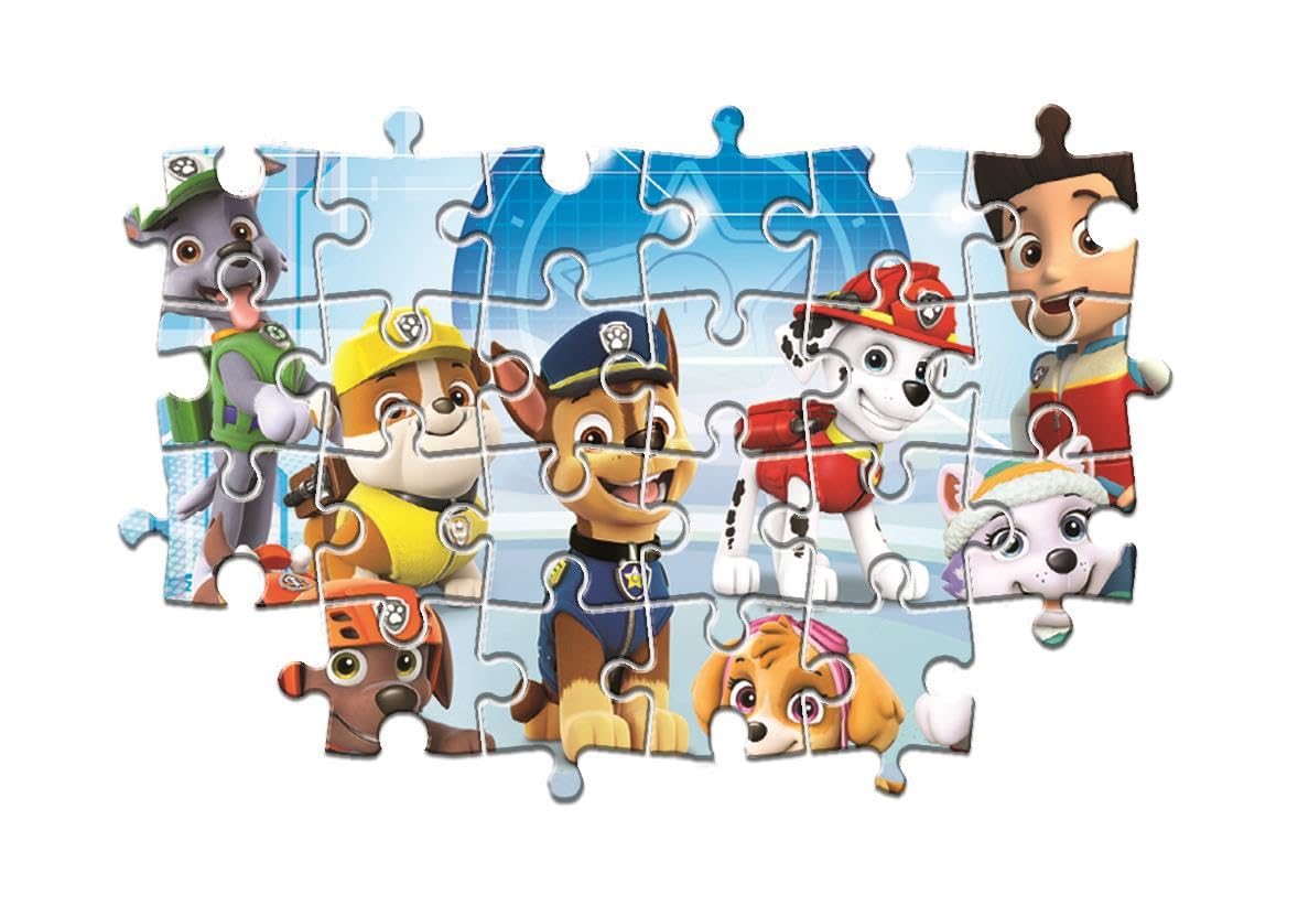 Clementoni 24-piece Maxi Paw Patrol puzzle featuring colorful images of popular characters for kids' fun and learning.