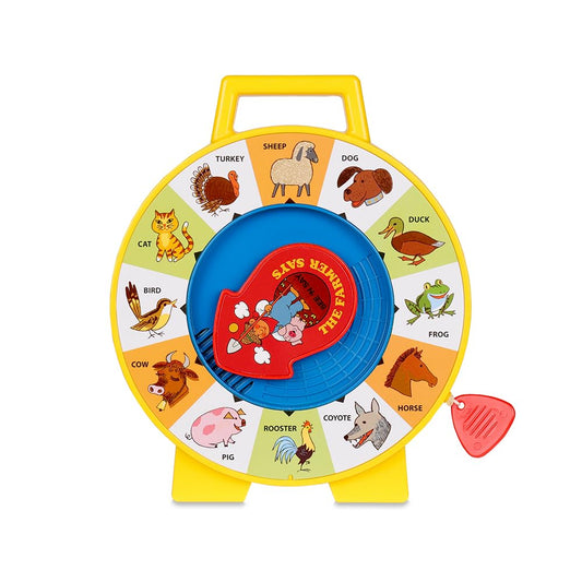 Basic Fun Fisher Price Classics See 'n Say Farmer Says Toy | Educational Talking Animal Wheel with Sounds | Retro Preschool Toy for Toddlers 18 months +