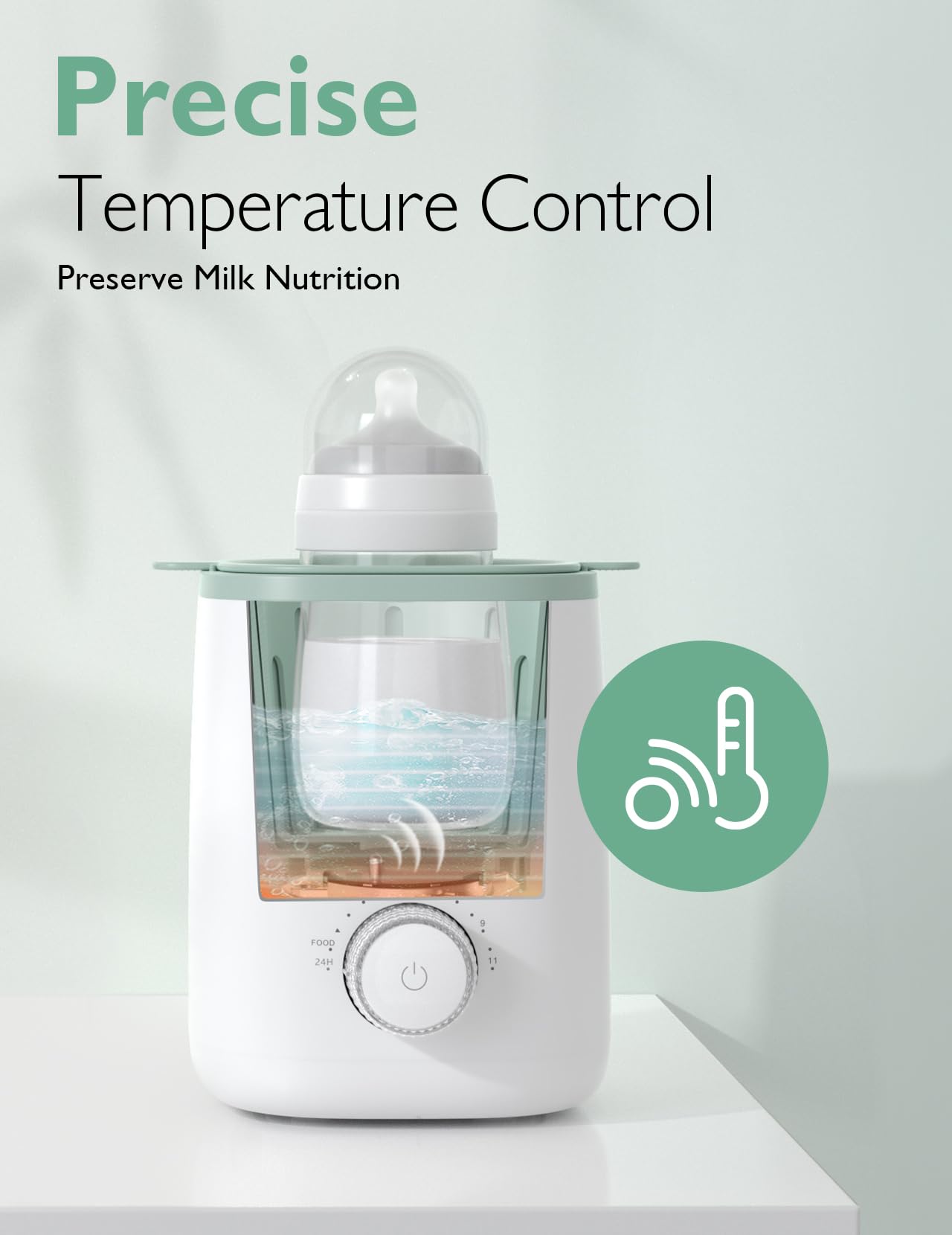 Momcozy Nutri Bottle Warmer, 9-in-1 Baby Bottle Warmer with Night Light, Accurate Temperature Control, receives nutrients in Breast Milk, for All Bottles with Breast Milk or Formula