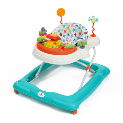 Babylo Twist About Baby Walker with activities, electronic games, adjustable height, and a 120-degree padded swivel seat