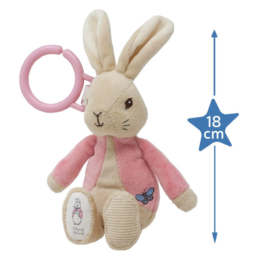 Pink Beatrix Potter Flopsy Jiggle Pram Toy by Rainbow Designs featuring Peter Rabbit for infants.