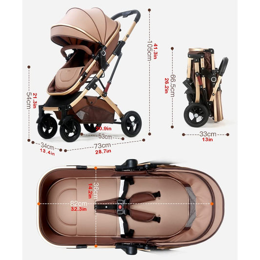 Double Baby Newborn Stroller - Twins Stroller for Infant and Toddler - Detachable Carriage with Mosquito Net - Gray A Color - Portable Folding Pram Trolley - Pack of 1 - Lightweight and Convenient