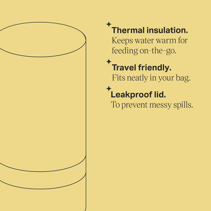 Tommee Tippee Travel Bottle and Food Warmer, Portable Baby Bottle Warmer Ideal for Travel, Thermal Insulation, Stainless Steel Flask with Leak-Proof Lid