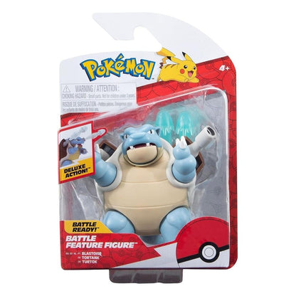 4.5-inch Pokémon Blastoise battle figure with a detailed water missile cannon in an action pose.