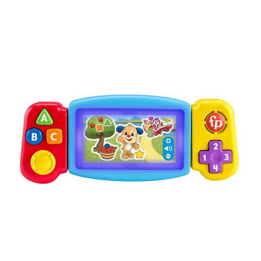 Fisher-Price Laugh & Learn Pretend Video Game Toddler Toy with lights, sounds, and educational songs, Twist & Learn Gamer HNM83