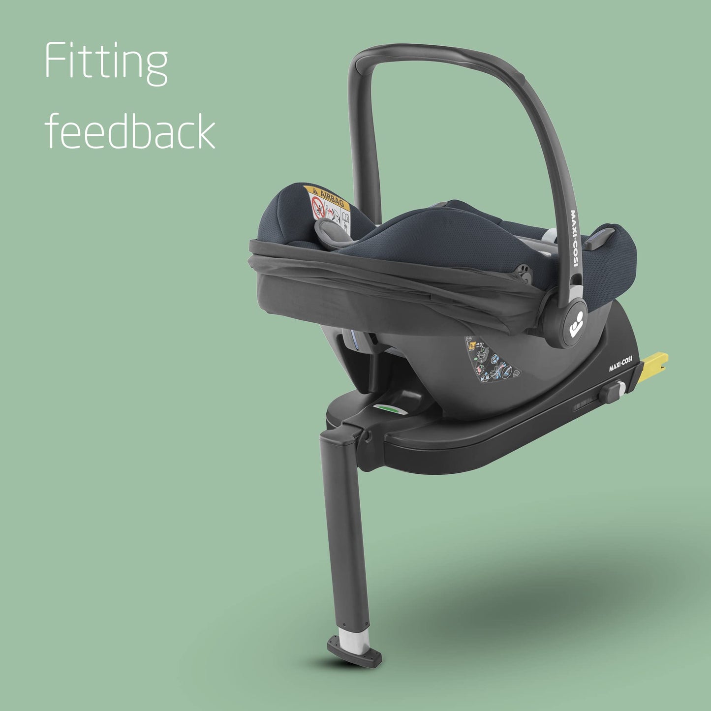 Maxi-Cosi CabrioFix i-Size Car Seat Base, 40-75 cm, 0-12 kg, ISOFIX Car Seat Base, Installation Feedback, Click & Go, Compatible with the Maxi-Cosi CabrioFix i-Size Baby Car Seat