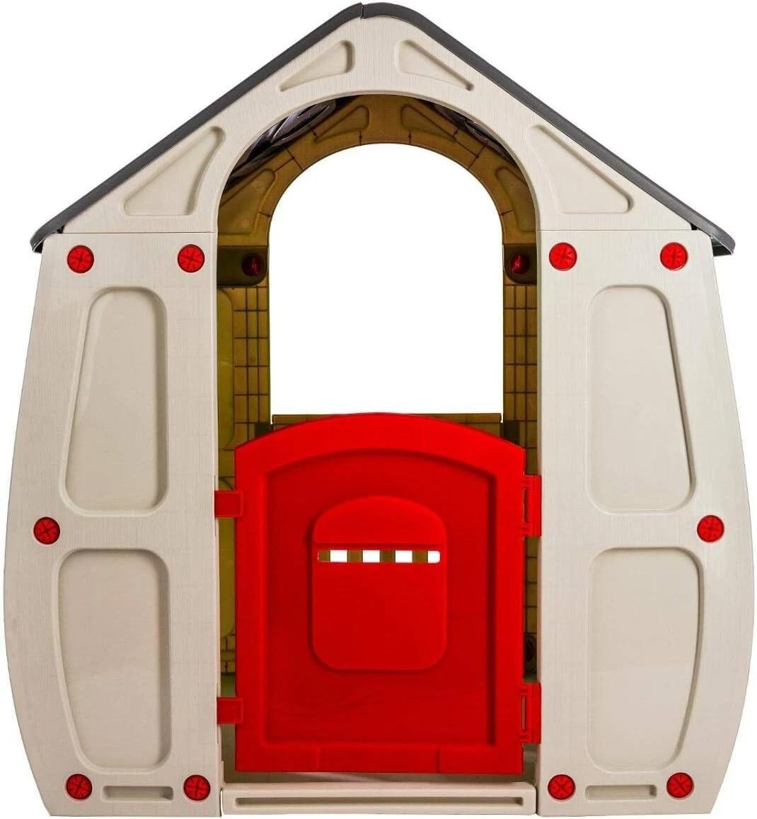 Garden Store Direct 10-561 Magical House Kids Playhouse - Indoor/Outdoor Children's Play Tent with Door & Windows, 102x90x109cm, Easy Assembly Plastic Toy House Multiple Colours Available! (Grey Roof)